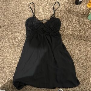 Elegant Black Lace Nightgown